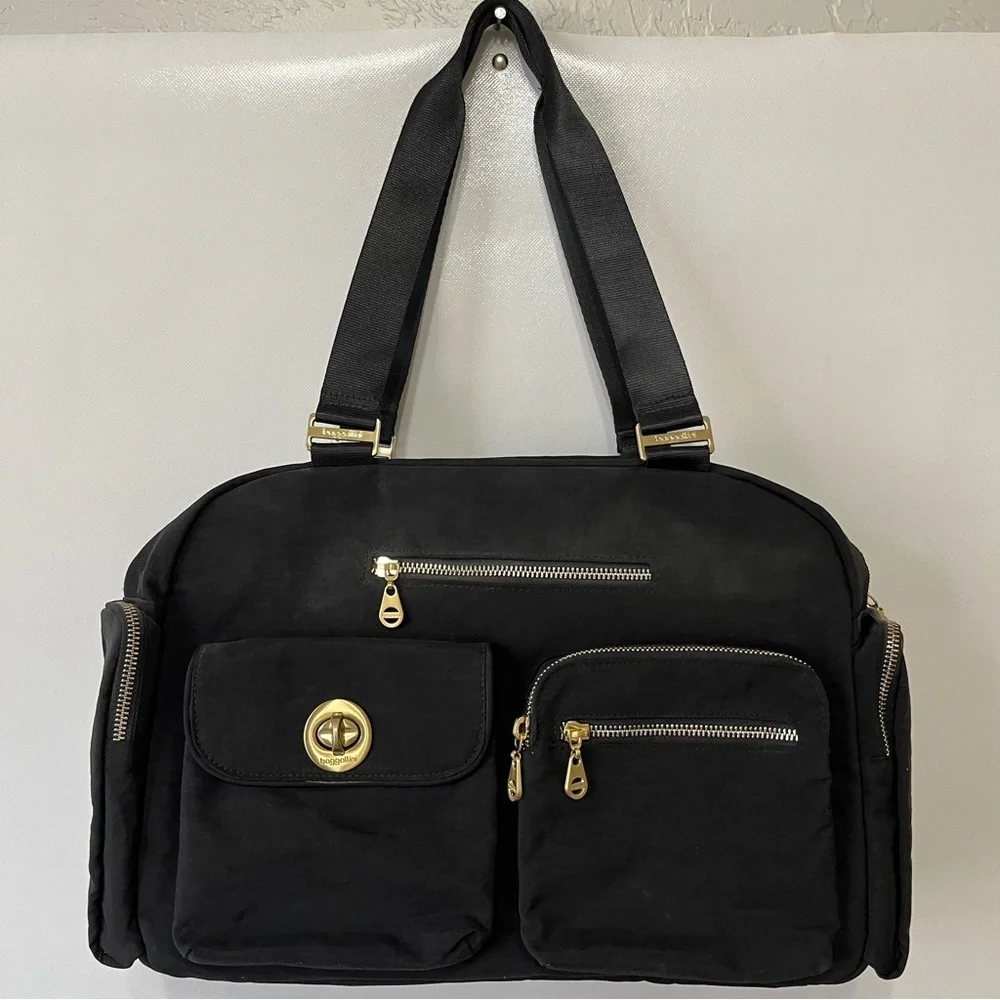 Baggallini Black Venice Laptop Tote Bag Travel Bag